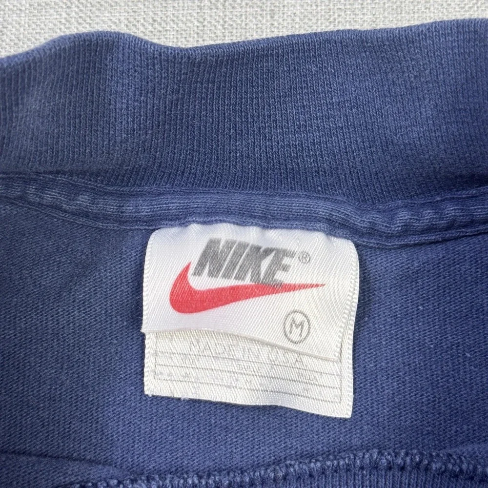 Nike Vintage 90s Michigan Wolverines Mock Neck Long Sleeve Shirt Men Medium Blue